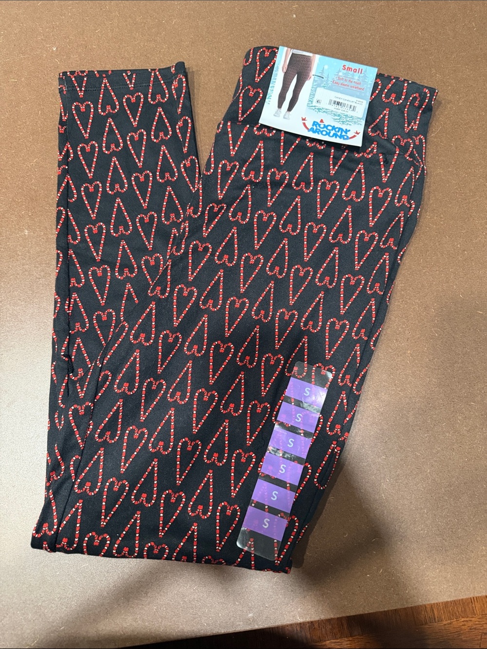 Leggings with Red Heart Print